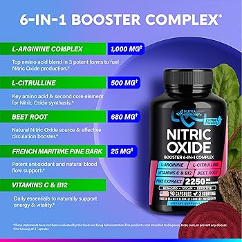 Amazon.com: Nitric Oxide Supplement for Men & Women 2250 mg